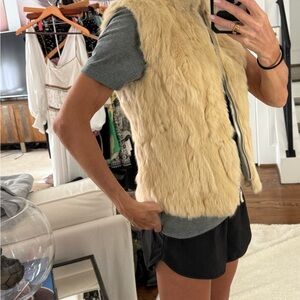 Rabbit Fur Beige Vest